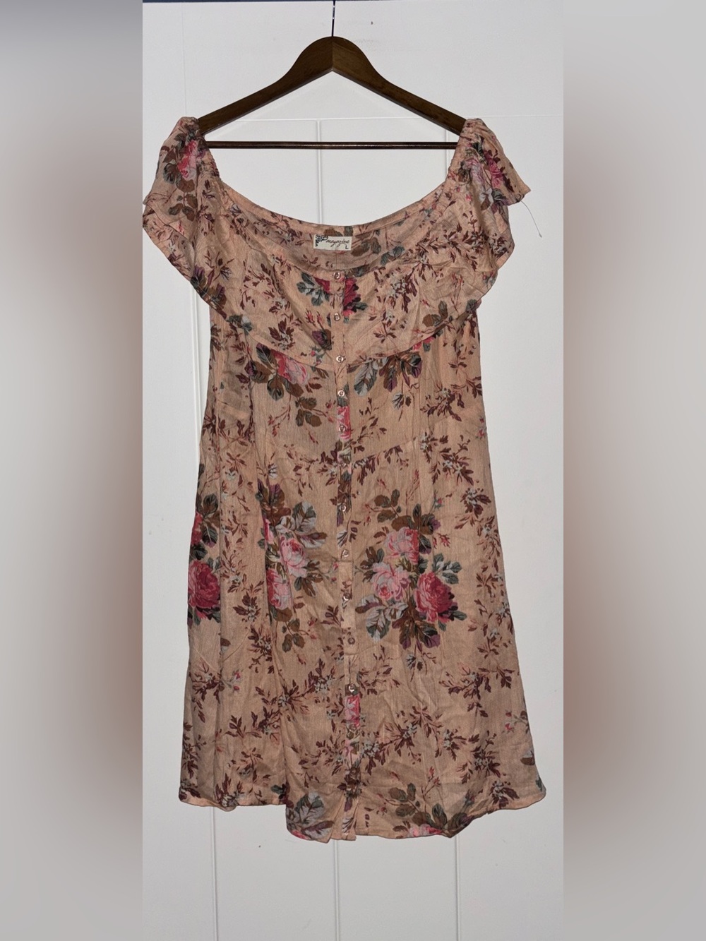 Magazine Floral Cotton Mini Dress Women‎ L NEW Romantic Cowgirl Cottagecore